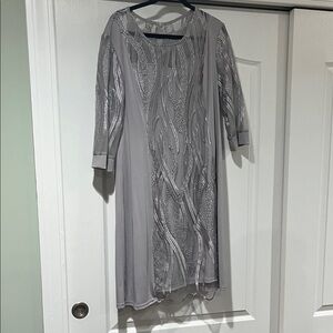 Elegant Gray Dress with Silver Accents